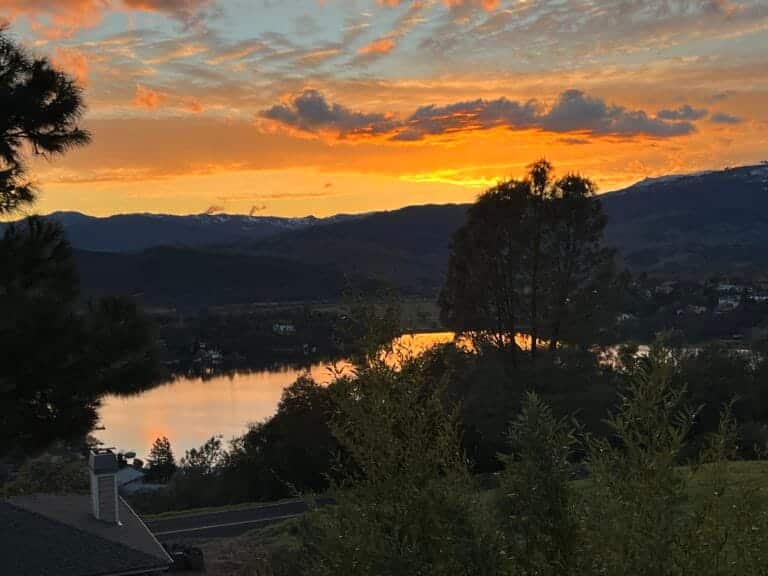 Beautiful Sunset With California Lake and Mountain Views - Hidden Valley Lake California
