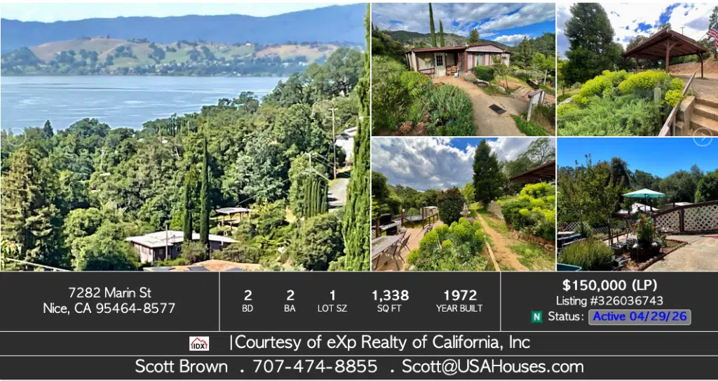 Lake County California real estate for sale includes this wonderful home for sale in Nice CA with over 1/2 acre