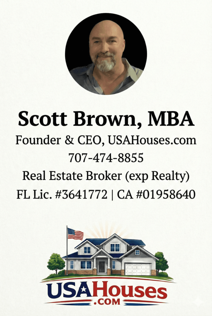 Scott Brown Biz Card 2026 USA Houses LLC USAHouses.com 